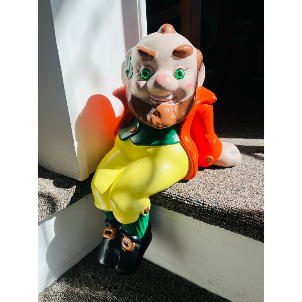 1977 Painted Ceramic Stair Leprechaun